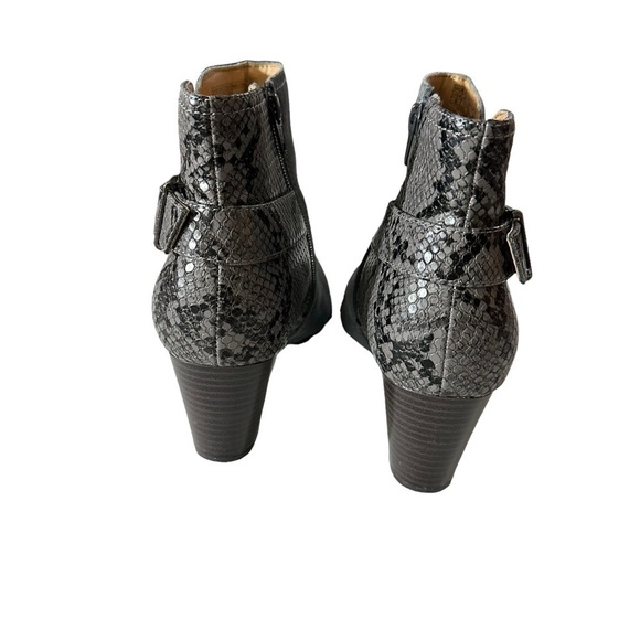 Vionic Naomi Grey Snake Print Bootie Water-resistant 2.5” Heel - Picture 4 of 9
